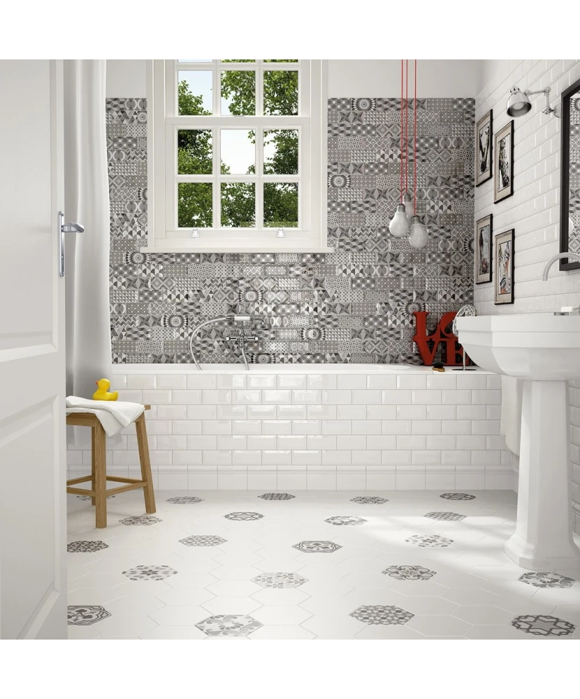 Carrelage Hexatile Harmony B&W 17,5x20 cm - vue d’ambiance 7