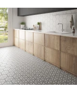 Carrelage Hexatile Nature B&W 17,5x20 cm - vue d’ambiance 2