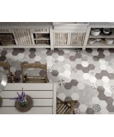 Carrelage Hexatile Cement Black 17,5x20 cm - vue d’ambiance