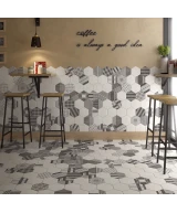 Carrelage Hexatile Cement Geo Grey 17,5x20 cm - vue d’ambiance