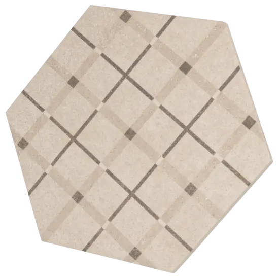Carrelage Hexatile Cement Geo Sand 17,5x20 cm - détail du carreau