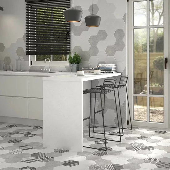 Carrelage Hexatile Cement Grey 17,5x20 cm - vue d’ambiance 2