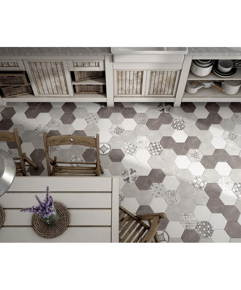 Carrelage Hexatile Cement Grey 17,5x20 cm - vue d’ambiance 4