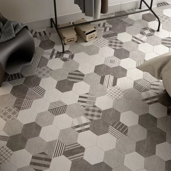 Carrelage Hexatile Cement Grey 17,5x20 cm - vue d’ambiance 5