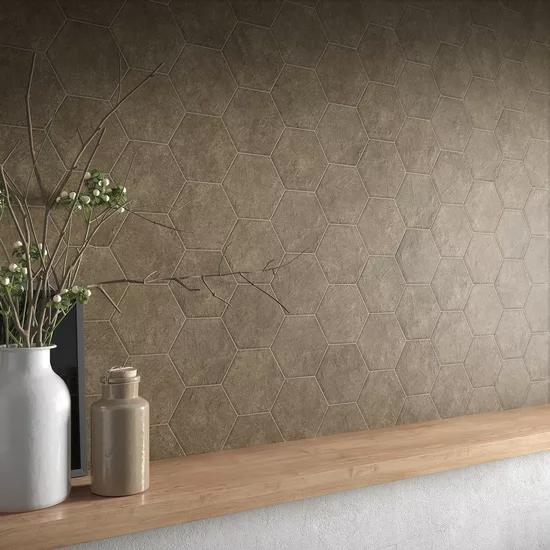 Carrelage Hexatile Cement Mud 17,5x20 cm - vue d’ambiance