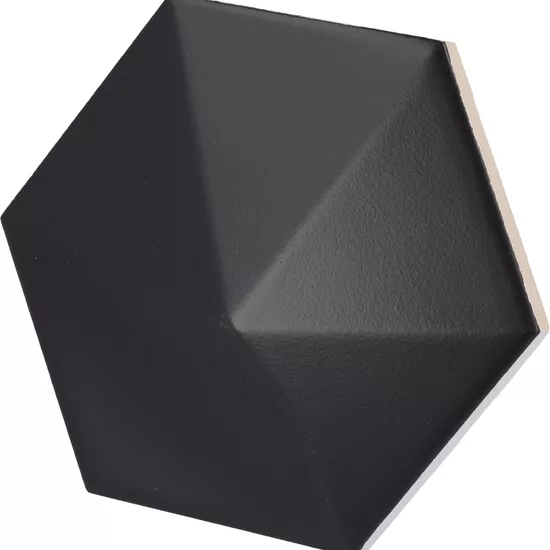 Carrelage Oberland Black Mat 12,4x10,7 cm - vue latérale du carreau