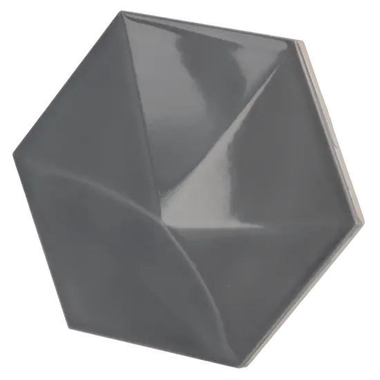 Carrelage Oberland Dark Grey 12,4x10,7 cm - vue latérale du carreau