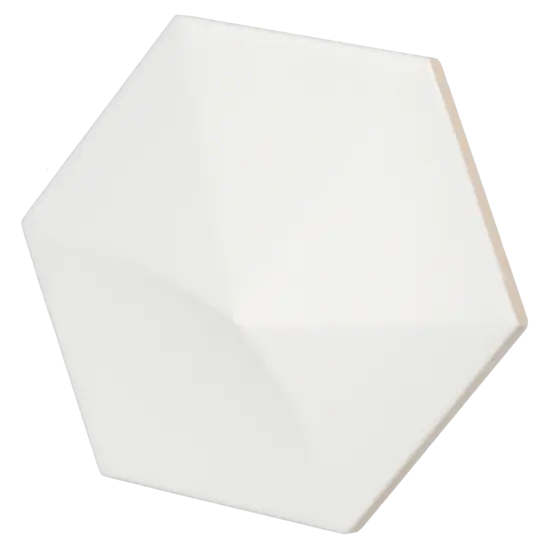 Carrelage Oberland White Mat 12,4x10,7 cm - vue latérale du carreau