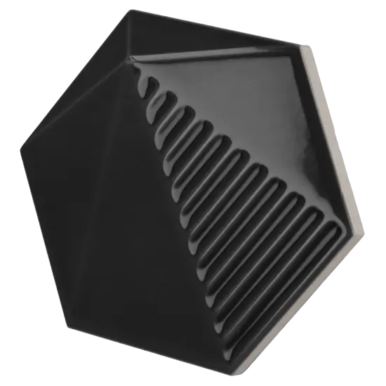 Carrelage Umbrella Black 12,4x10,7 cm - vue latérale du carreau