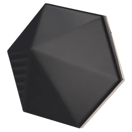 Carrelage Umbrella Black Mat 12,4x10,7 cm - vue latérale du carreau