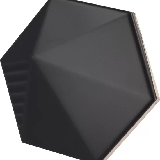 Carrelage Umbrella Black Mat 12,4x10,7 cm - vue latérale du carreau