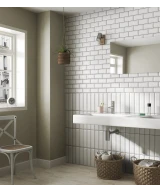 Carrelage Metro White Mat 7,5x30 cm - vue d’ambiance