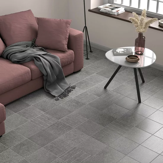 Carrelage Micro Evoke Grey 20x20 cm - vue d’ambiance