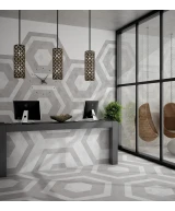 Carrelage Rhombus Light Grey Mat 14x24 cm - vue d’ambiance