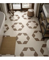 Carrelage Rhombus Smooth Cream Mat 14x24 cm - vue d’ambiance