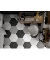 Carrelage Rhombus White Mat 14x24 cm - vue d’ambiance