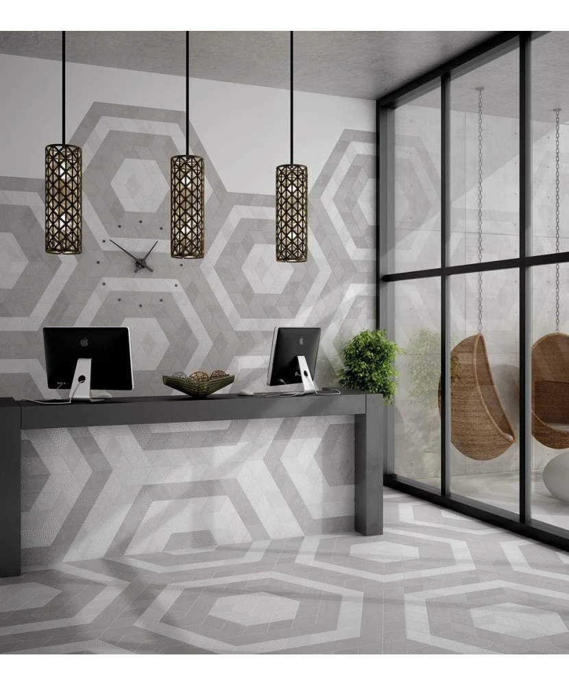 Carrelage Rhombus White Mat 14x24 cm - vue d’ambiance 4
