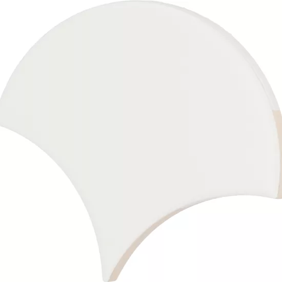 Carrelage Scale Fan White Mat 10,6x12 cm - détail du carreau
