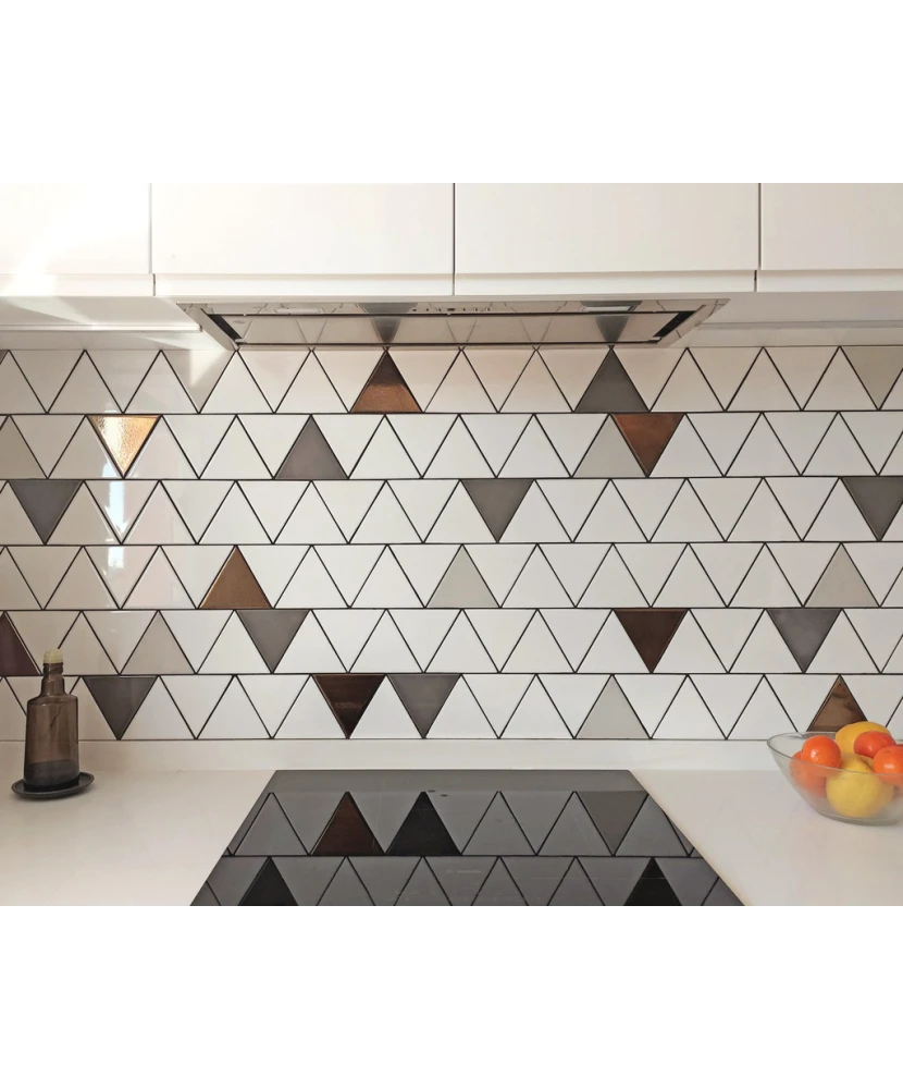 Carrelage Scale Triangolo White 10,8x12,4 cm - vue d’ambiance