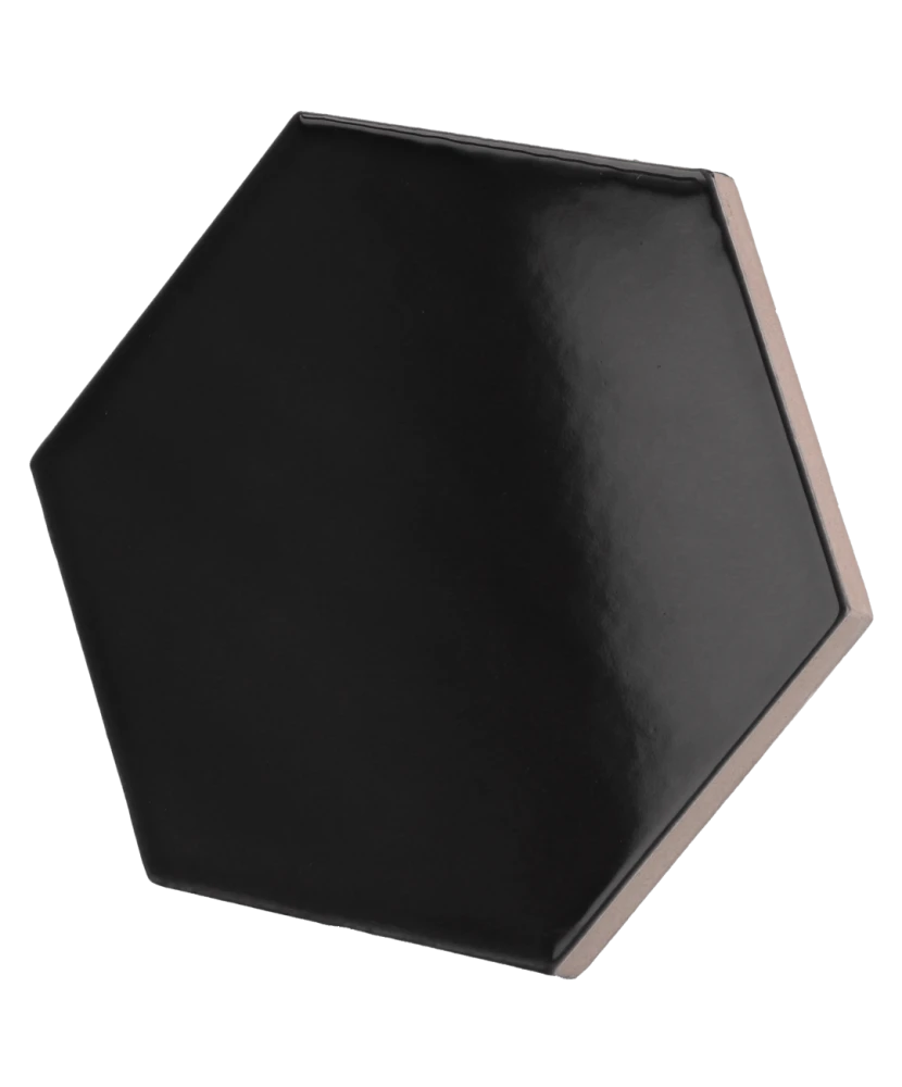 Carrelage Scale Hexagon Black 12,4x10,7 cm - détail du carreau