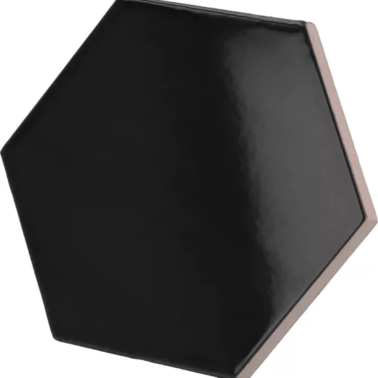 Carrelage Scale Hexagon Black 12,4x10,7 cm - détail du carreau