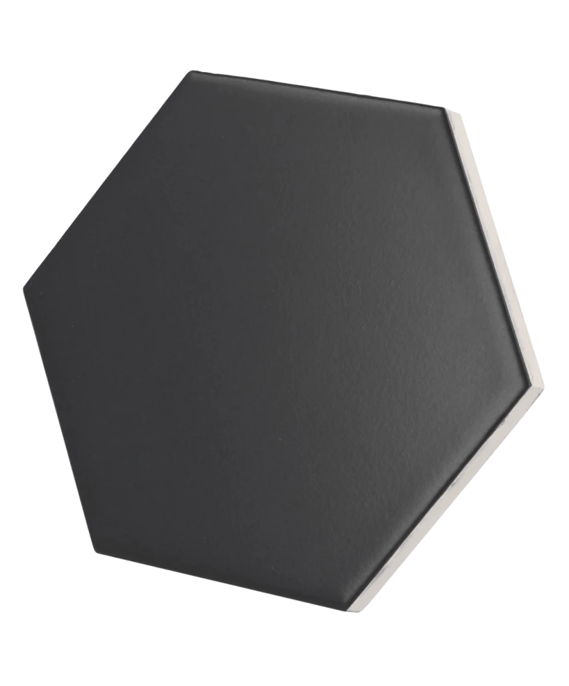 Carrelage Scale Hexagon Black Mat 12,4x10,7 cm - détail du carreau