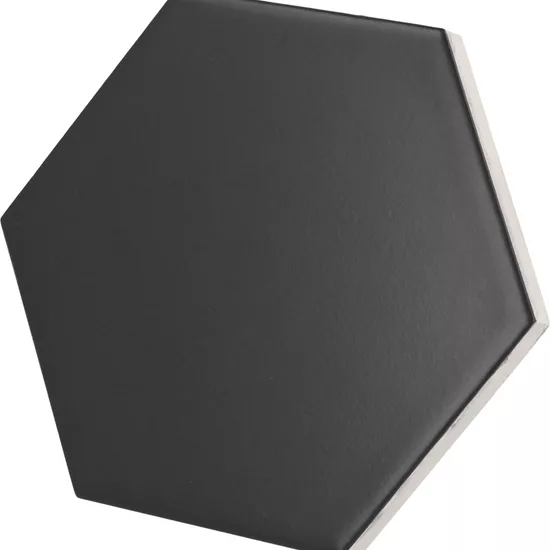 Carrelage Scale Hexagon Black Mat 12,4x10,7 cm - détail du carreau