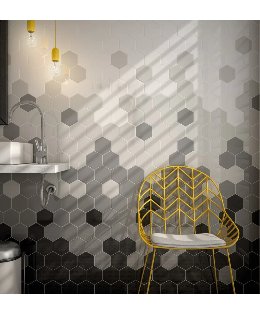 Carrelage Scale Hexagon Light Grey 12,4x10,7 cm - vue d’ambiance
