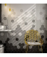 Carrelage Scale Hexagon Light Grey 12,4x10,7 cm - vue d’ambiance