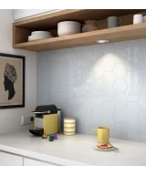Carrelage Scale Hexagon Sky Blue 12,4x10,7 cm - vue d’ambiance