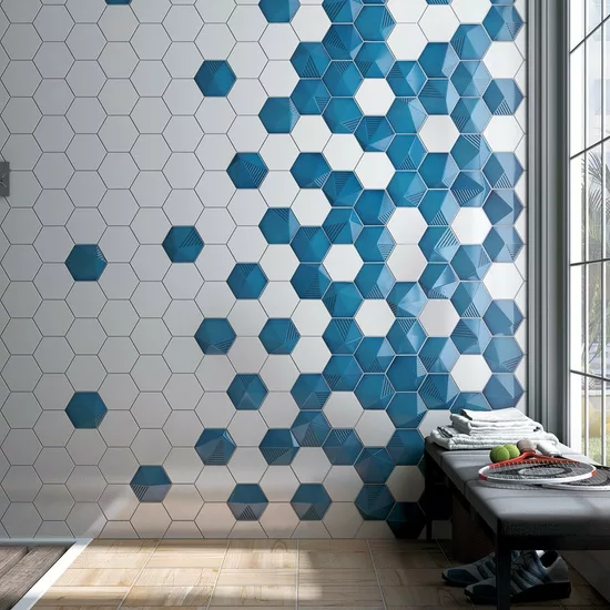 Carrelage Scale Hexagon White 12,4x10,7 cm - vue d’ambiance 2