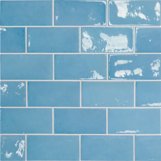 Carrelage Village Azure Blue 6,5x13,2 cm - détail du carreau 2