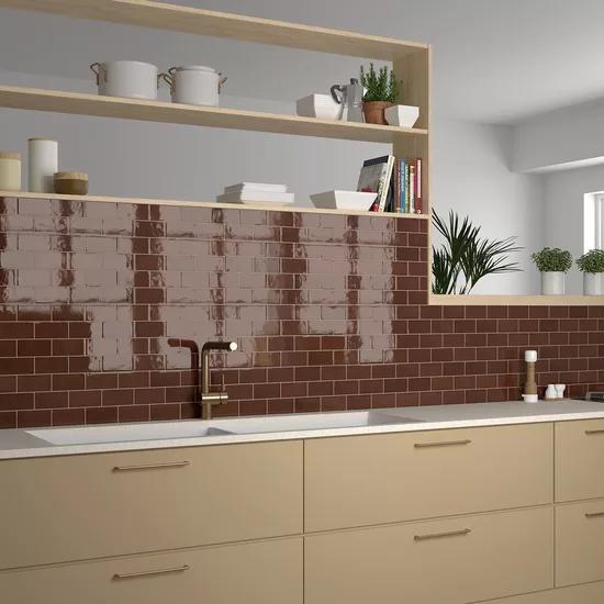 Carrelage Village Walnut Brown 6,5x13,2 cm - vue d’ambiance