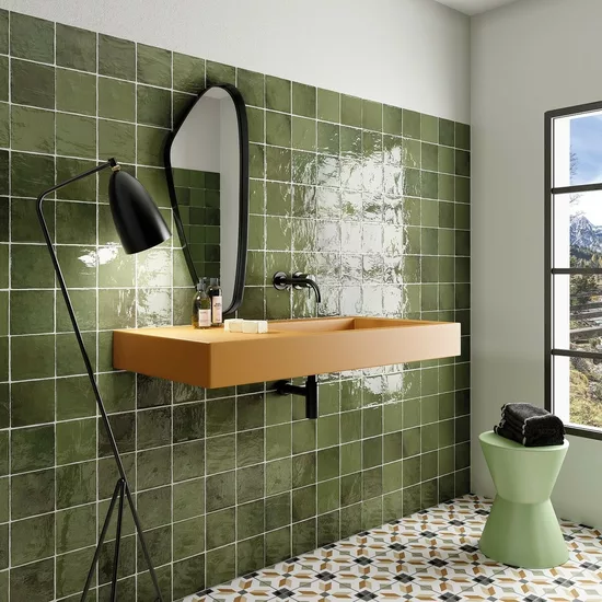 Carrelage La Riviera Botanical Green 13,2x13,2 cm - vue d’ambiance