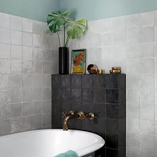 Carrelage La Riviera Tourmaline 13,2x13,2 cm - posé en salle de bain