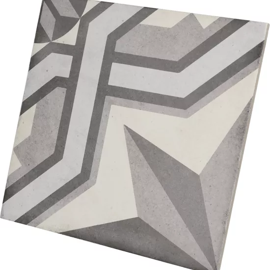 Carrelage Art Nouveau Cinema Grey 20x20 cm - vue latérale du carreau