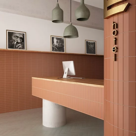 Carrelage Stromboli Beige Gobi 9,2x36,8 cm - vue d’ambiance