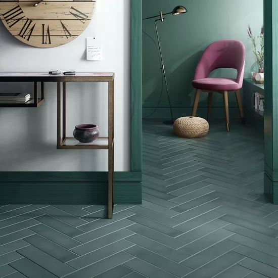 Carrelage Stromboli Viridian Green 9,2x36,8 cm - vue d’ambiance