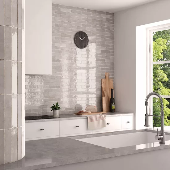 Carrelage Tribeca Grey Whisper 6x24,6 cm - vue d’ambiance