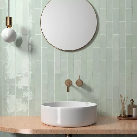 Carrelage Tribeca Seaglass Mint 6x24,6 cm - vue d’ambiance