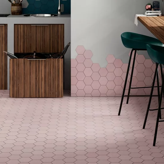 Carrelage Kromatika Rose 11,6x10,1 cm - vue d’ambiance