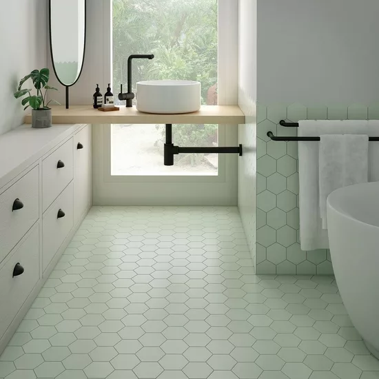 Carrelage Kromatika Mint 11,6x10,1 cm - vue d’ambiance