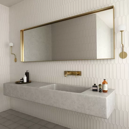Carrelage Art Nouveau Grey 20x20 cm - posé en salle de bain