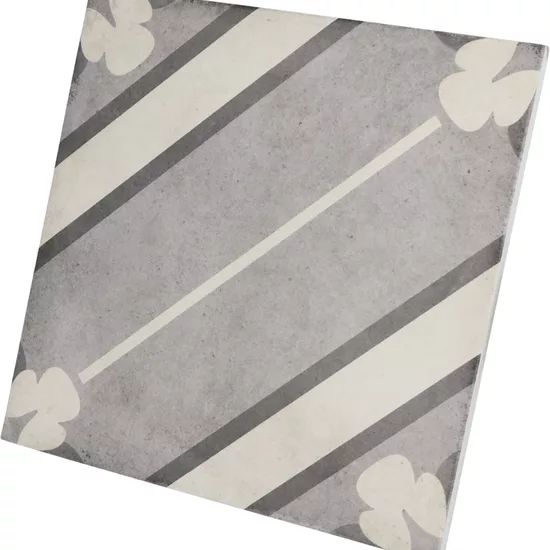 Carrelage Art Nouveau Inspire Grey 20x20 cm - vue latérale du carreau