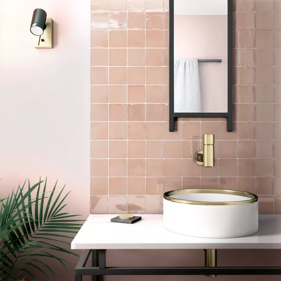 Carrelage Manacor Blush Pink 10x10 cm - vue d’ambiance