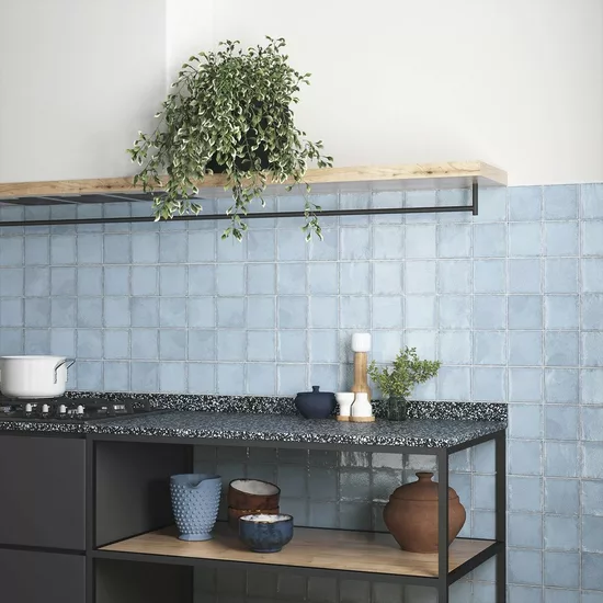 Carrelage Altea Ash Blue 10x10 cm - vue d’ambiance