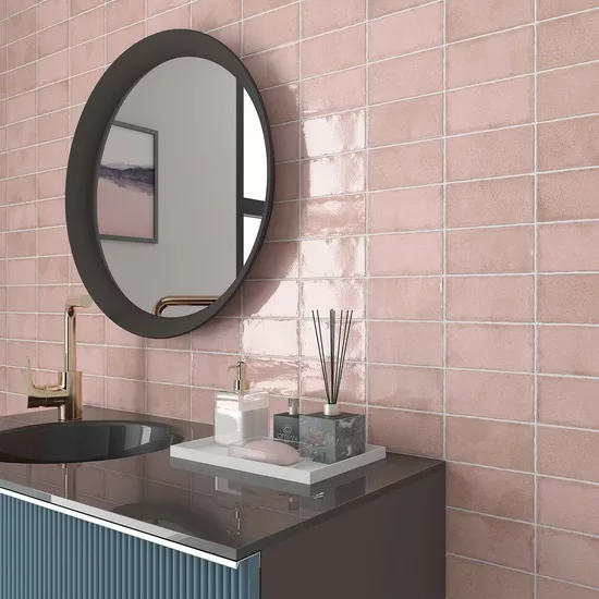 Carrelage Altea Dusty Pink 7,5x15 cm - vue d’ambiance