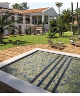 Carrelage Argile Khaki 10x10 cm - vue d’ambiance