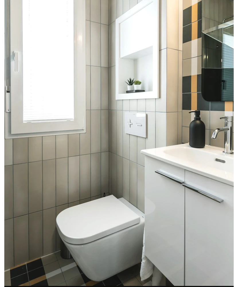 Carrelage Bauhome Band Cold 20x20 cm - vue d’ambiance 4