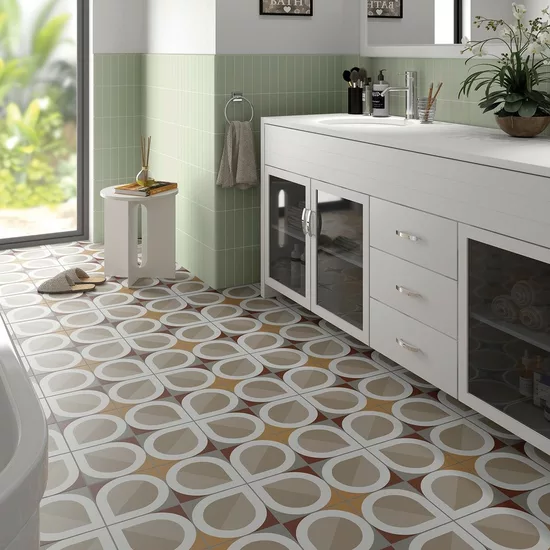 Carrelage Bauhome Blatt Warm 20x20 cm - vue d’ambiance
